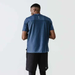 Kalenji T-shirt Running Respirant Et Ventilé Homme - Dry+ Breath Bleu Ardoise -CourseKalenji tee shirt running homme respirant kalenji dry breath bleu ardoise 2