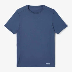 Kalenji T-shirt Running Respirant Homme - Dry Bleu Ardoise -CourseKalenji tee shirt running run dry rouge cerise fluo homme 5