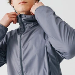 VESTE COUPE VENT ET COUPE PLUIE DE RUNNING HOMME KALENJI RUN RAIN GRIS GALET -CourseKalenji veste coupe vent et coupe pluie de running homme kalenji run rain gris galet 2