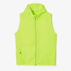 VESTE COUPE VENT SANS MANCHES DE RUNNING HOMME KALENJI RUN WIND JAUNE FLUO -CourseKalenji veste coupe vent sans manches de running homme kalenji run wind jaune fluo 6