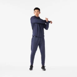 Kalenji VESTE MANCHES LONGUES RUN 100 HOMME WARM BLEUE -CourseKalenji veste manches longues run 100 homme warm bleue 2