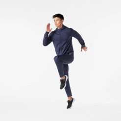 Kalenji VESTE MANCHES LONGUES RUN 100 HOMME WARM BLEUE -CourseKalenji veste manches longues run 100 homme warm bleue 3